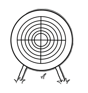 Zeichnung von Zielscheibe.